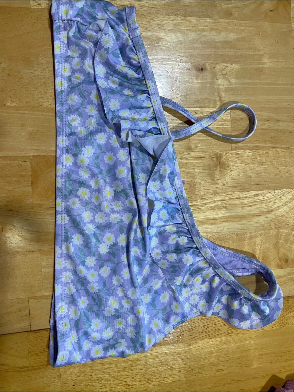 Lilac Daisy One-Shoulder Girls' Swim Set